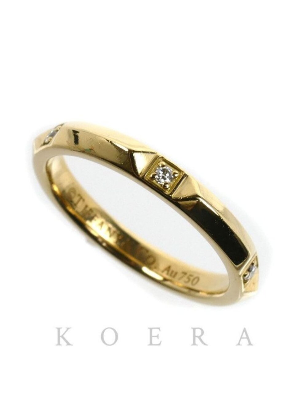 Tiffany & Co 18k Yellow Gold True Band Diamond Ring